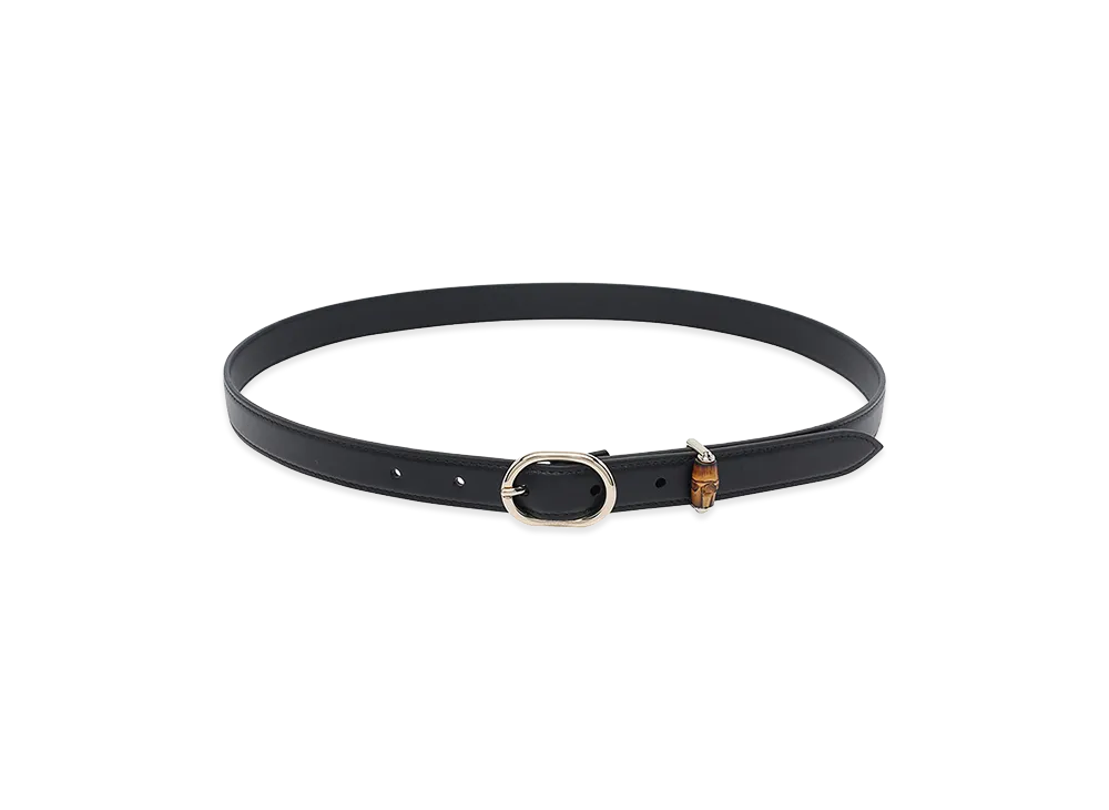 GUCCI Women's Oval Buckle Thin Belt "Black"