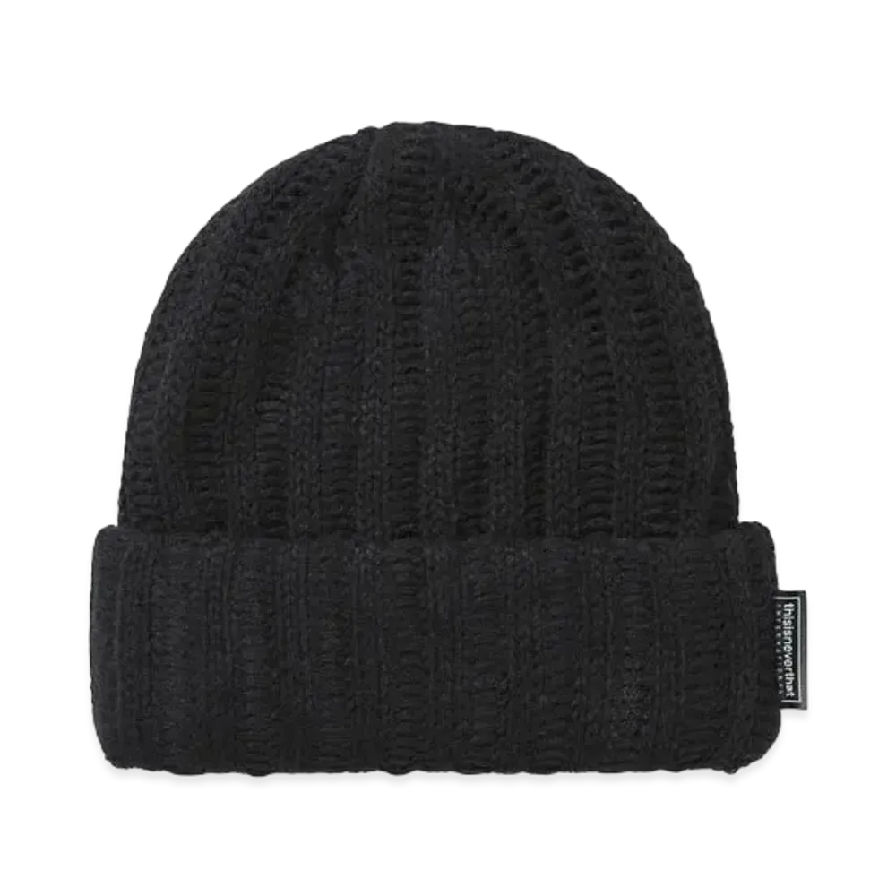 thisisneverthat Low Gauge Ribbed Beanie "Black"