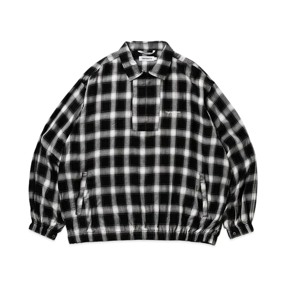 TIGHTBOOTH Plaid Half Zip L/S Shirt "Black"