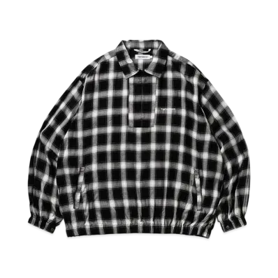 TIGHTBOOTH Plaid Half Zip L/S Shirt "Black"