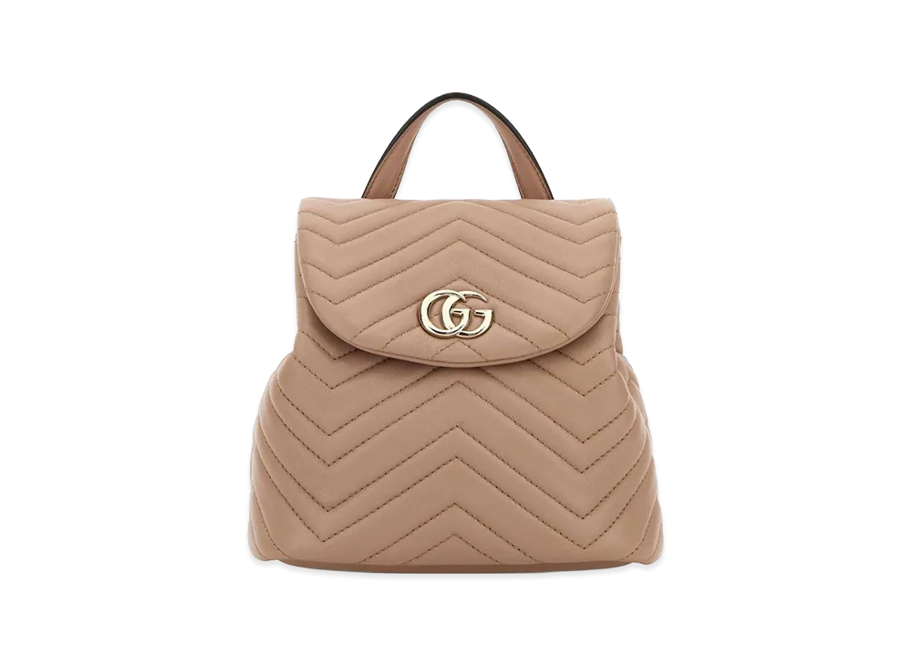 GUCCI Women's Leather Mini GG Marmont Backpack "Pink"