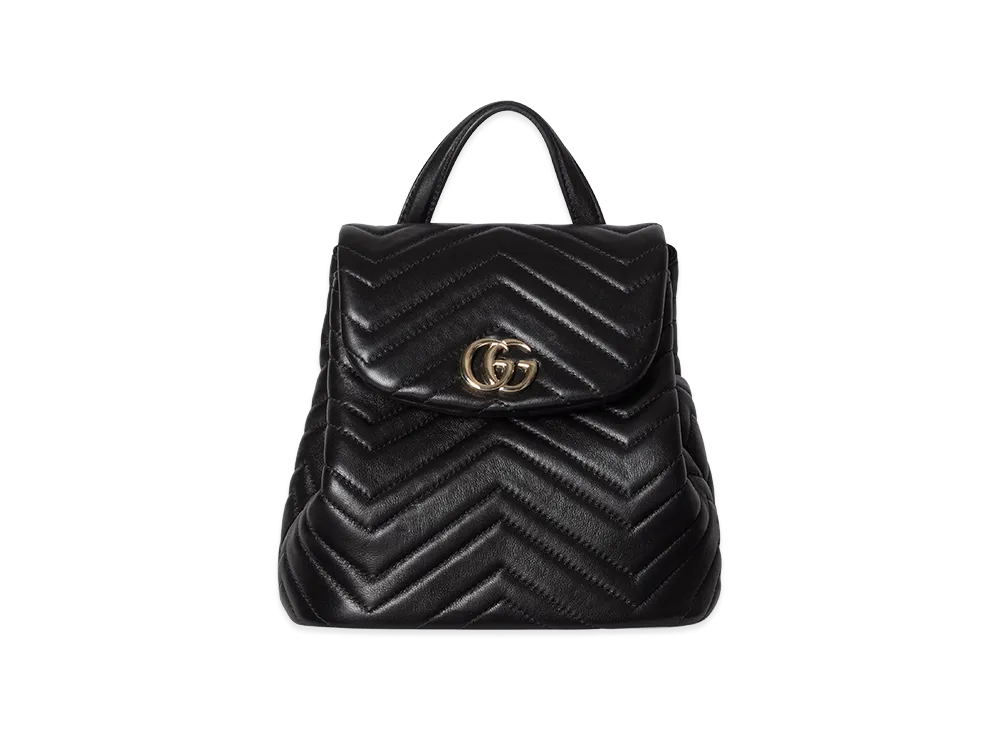 GUCCI Women's Leather Mini GG Marmont Backpack "Black"