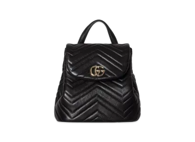 GUCCI Women's Leather Mini GG Marmont Backpack "Black"