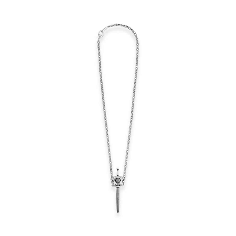 BALENCIAGA Goth Sword Necklace "Silver"
