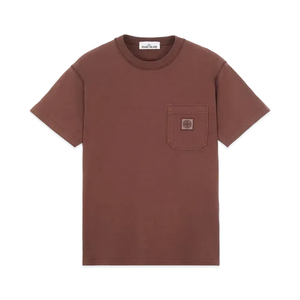 Stone Island 21942 COTTON JERSEY 'FISSATO' EFFECT_SLIM FIT "Mahogany Brown"
