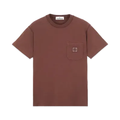 Stone Island 21942 COTTON JERSEY 'FISSATO' EFFECT_SLIM FIT "Mahogany Brown"