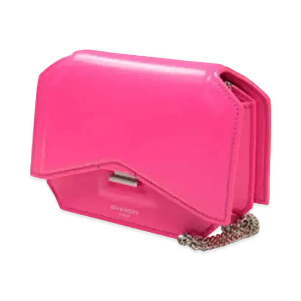 GIVENCHY Bowcut Leather Chain Shoulder Bag "Pink"