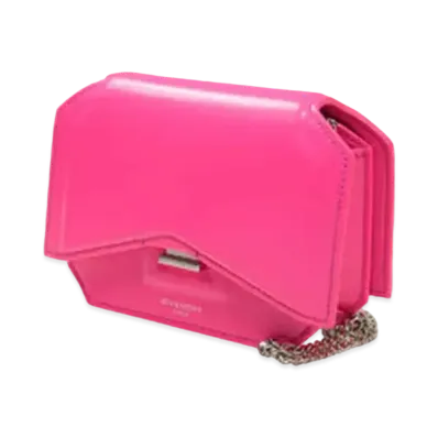 GIVENCHY Bowcut Leather Chain Shoulder Bag "Pink"