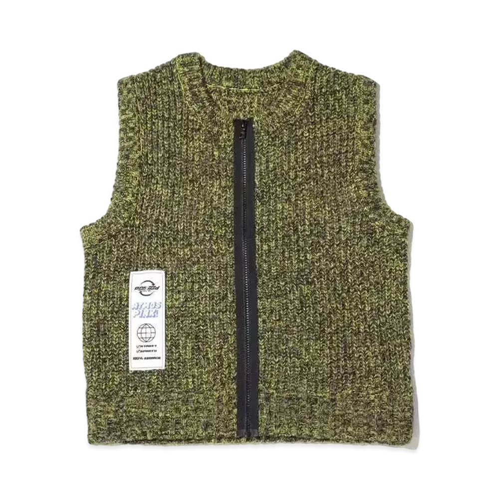 atmos pink Zip-Up Knit Vest "Black"