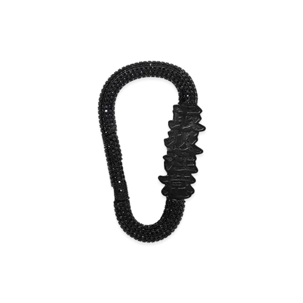 BlackEyePatch Handle with Care Rhinestone Carabiner "Black"