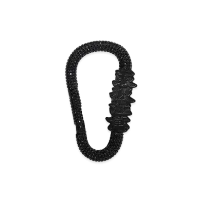 BlackEyePatch Handle with Care Rhinestone Carabiner "Black"