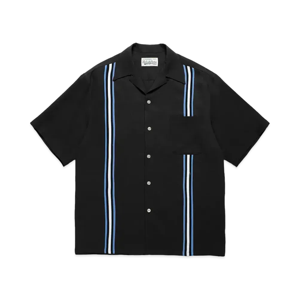 WACKO MARIA Switching 50's Open Collar Shirt "Black"