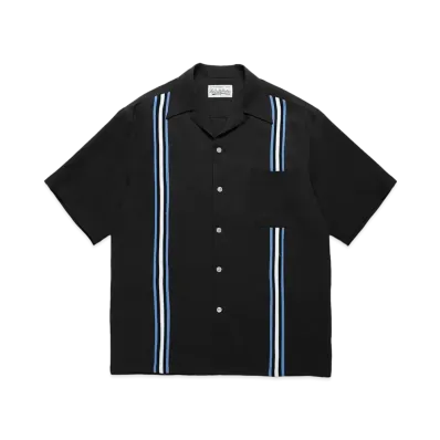 WACKO MARIA Switching 50's Open Collar Shirt "Black"