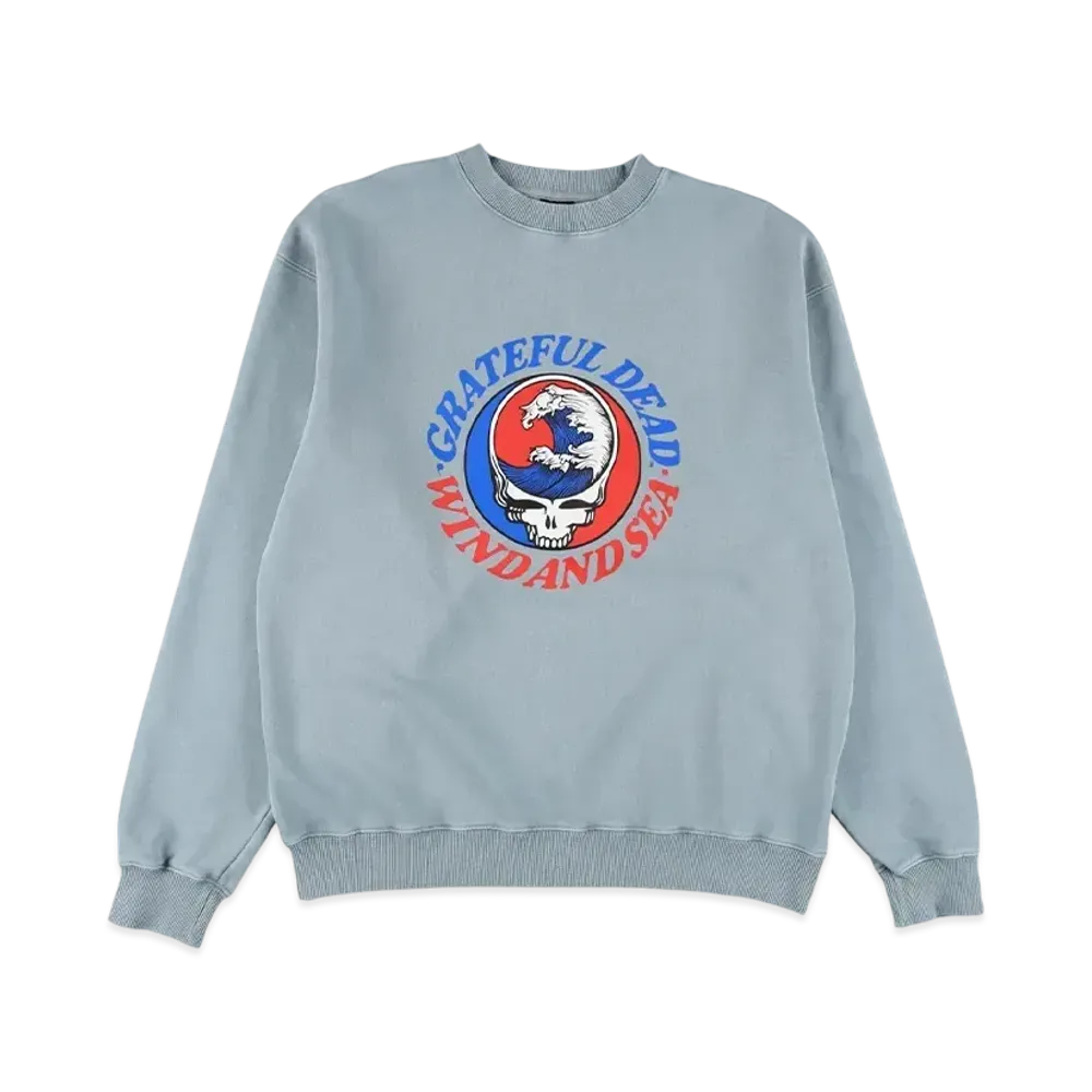 WIND AND SEA x Grateful Dead Sulfer CrewNeck Sweatshirt "HorizonBlue"