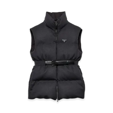 PRADA Women's Flannel Down Vest "Slate Gray"