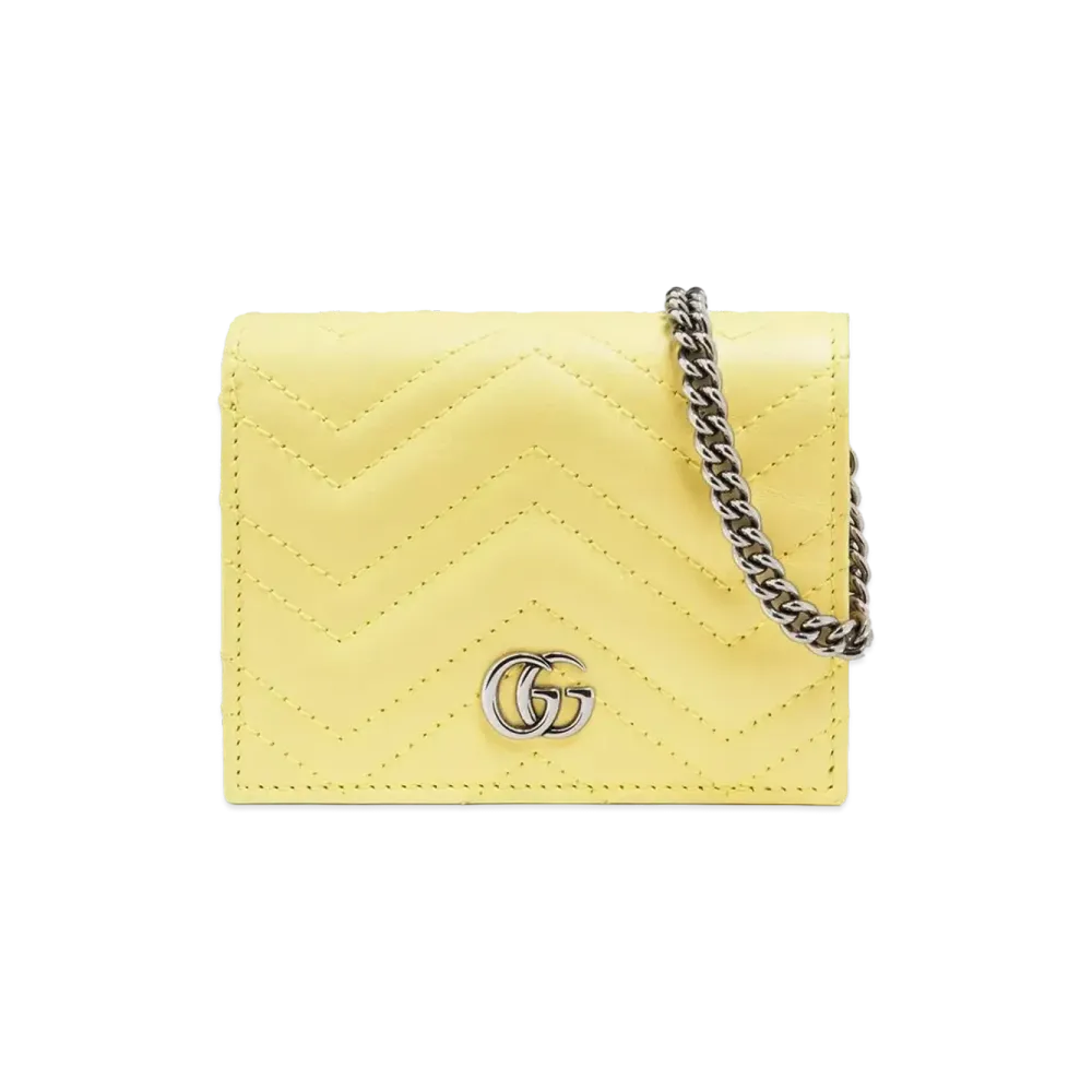 GUCCI GG Marmont Card Case Wallet "Yellow"