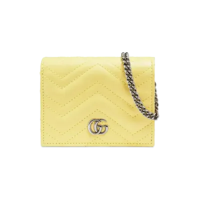GUCCI GG Marmont Card Case Wallet "Yellow"