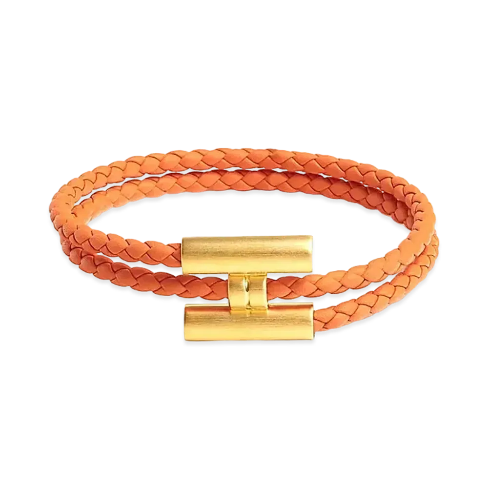 Hermes Tournis Tresse Bracelet "Orange"