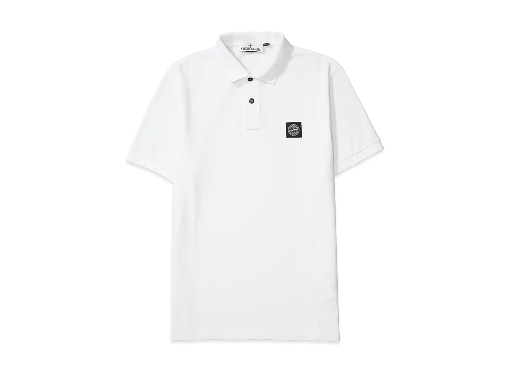 Stone Island Polo Shirt 22002SC Organic Cotton Elastane Pique "White"