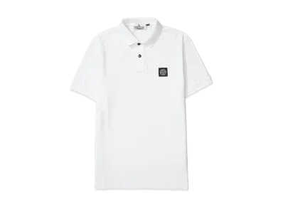 Stone Island Polo Shirt 22002SC Organic Cotton Elastane Pique "White"
