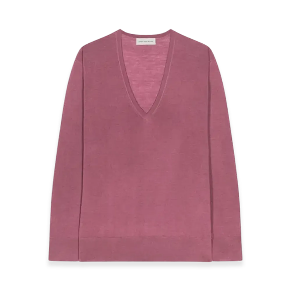 DRIES VAN NOTEN Women's Merino Wool Sweater "Old Rose"