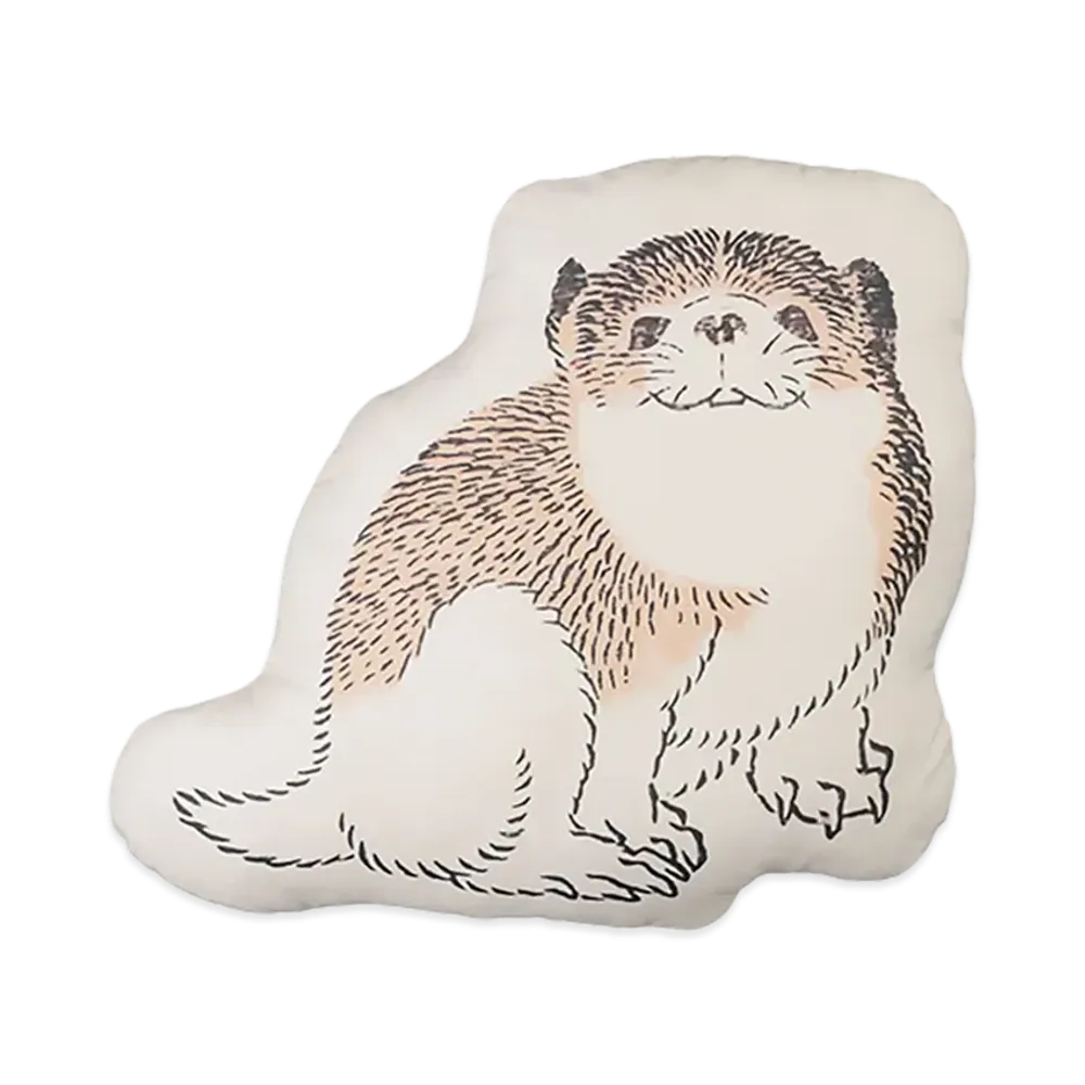 BANDAI "Ichiban Kuji" -Katsushika Hokusai- D Prize Hokusai Manga Animal Mini Cushion Puppy
