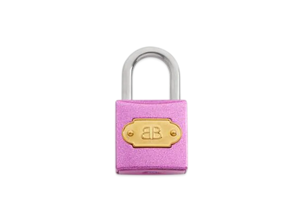 BALENCIAGA Charm/Keyring BB Padlock "Pink/Gold"