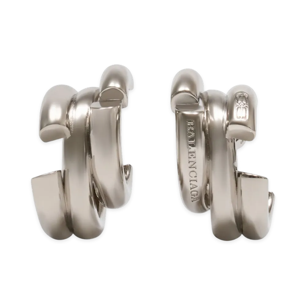 BALENCIAGA Women's Saint Germain Earrings Metal "Silver"