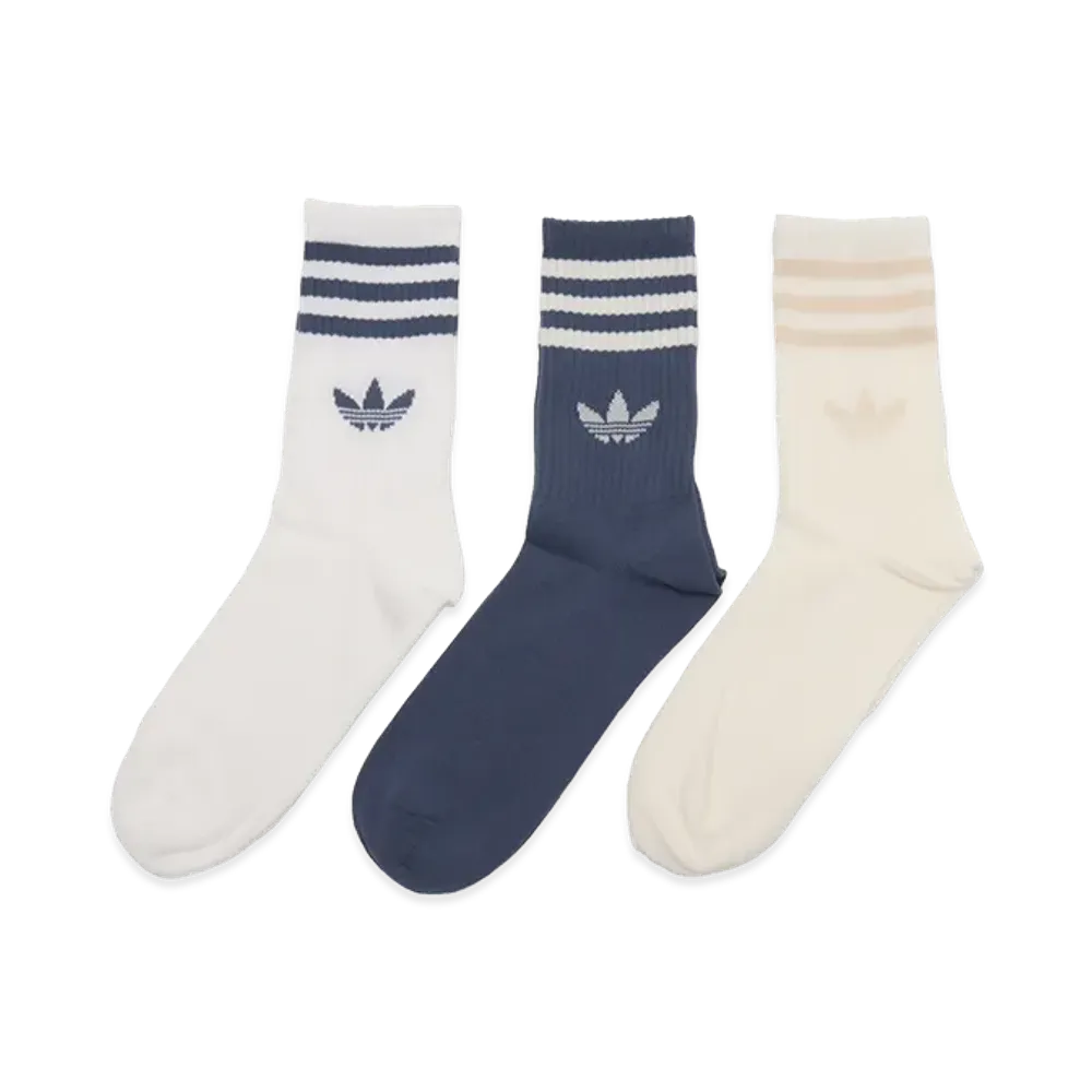 adidas 3-Stripes Crew Socks 3 Pairs "Blue/Pink"