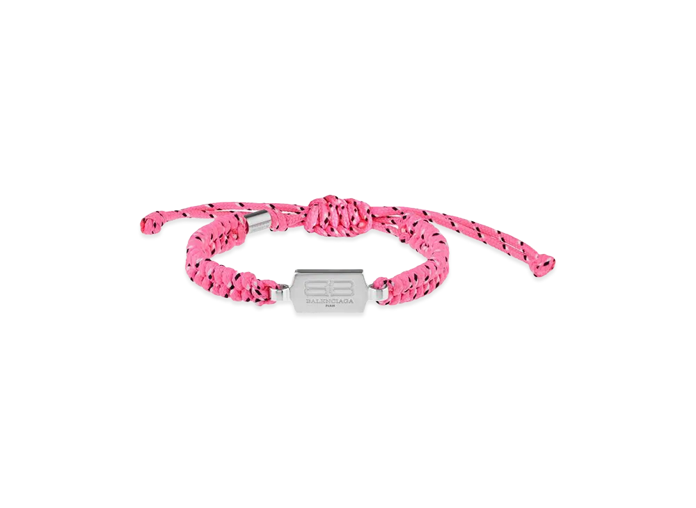 BALENCIAGA Saint-Germain Lace Bracelet "Pink/Black/White/Shiny Silver"
