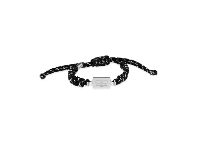 BALENCIAGA Saint-Germain Lace Bracelet "Black/White/Shiny Silver"