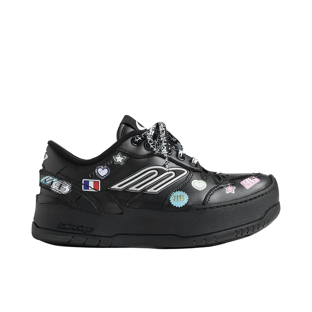 BALENCIAGA Women's Hamptons Stickers Platform Sneaker "Black"