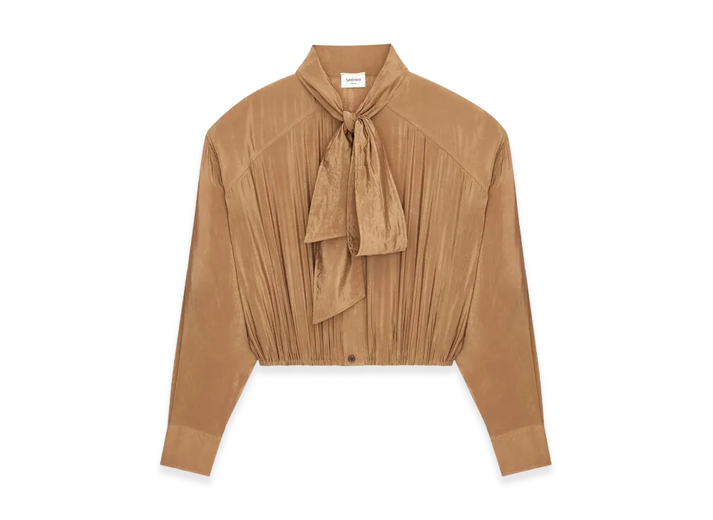 Saint Laurent Women's Lavallière Blouse "Brown"