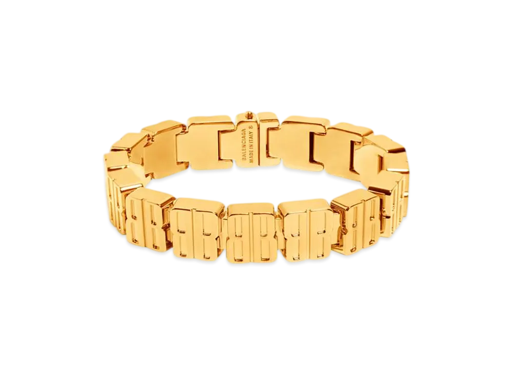 BALENCIAGA Nano Mini Link Bracelet "Shiny Gold"