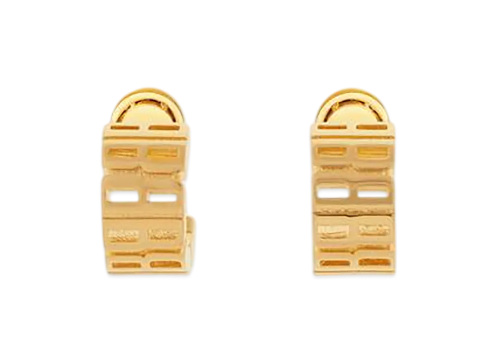 BALENCIAGA Nano Hoop Earrings "Shiny Gold"
