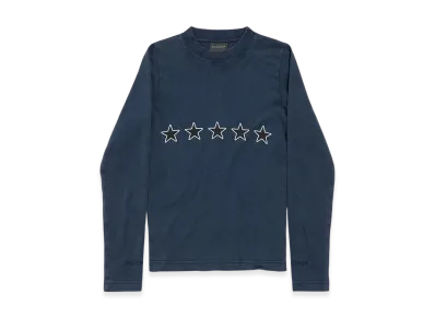 BALENCIAGA Top Rating Long Sleeve Fitted Top "Washed Navy"