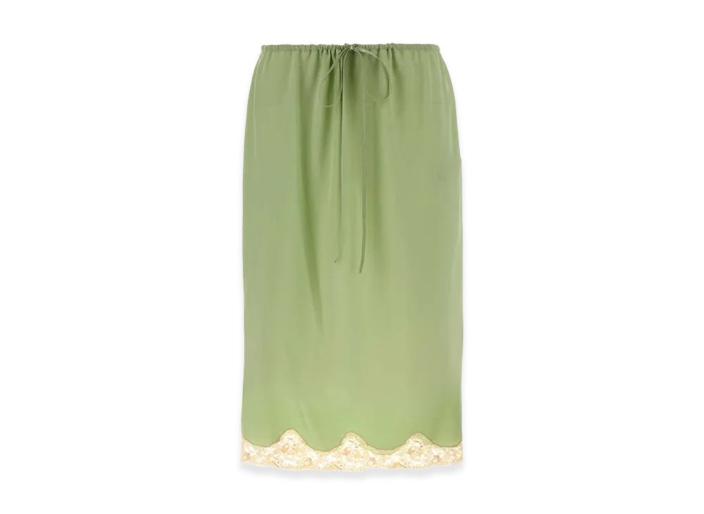 Saint Laurent Women's Pastel Crepe Skirt "Green"