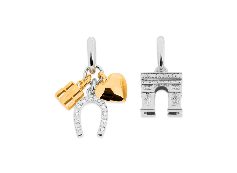 BALENCIAGA Carousel Arch Collector Earrings "Silver/Gold"