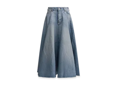 BALENCIAGA Women's "Godet" Long Skirt "Light Blue"