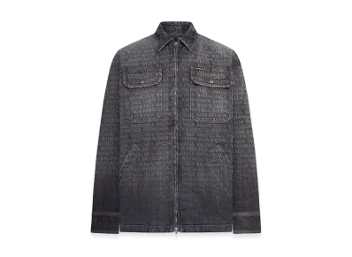 BALENCIAGA Denim Overshirt With All-Over Logo "Multicolor"