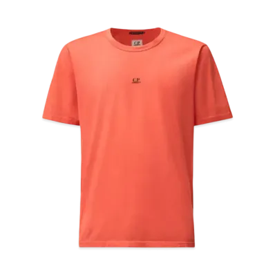 C.P. Company 70/2 Mercerized Jersey Printed Logo T-Shirt "Poinciana Orange"