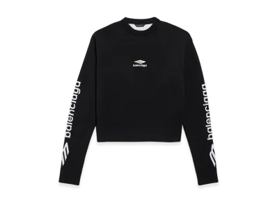 BALENCIAGA 3B Sports Icon Cropped Crewneck "Black/White"