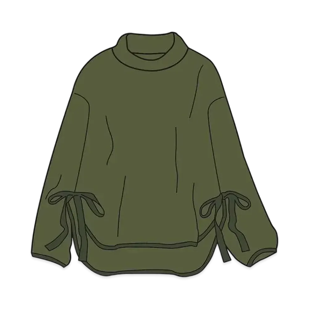 Uniqlo White Mountaineering Fleece Oversize Mockneck Pullover Women "Olive"