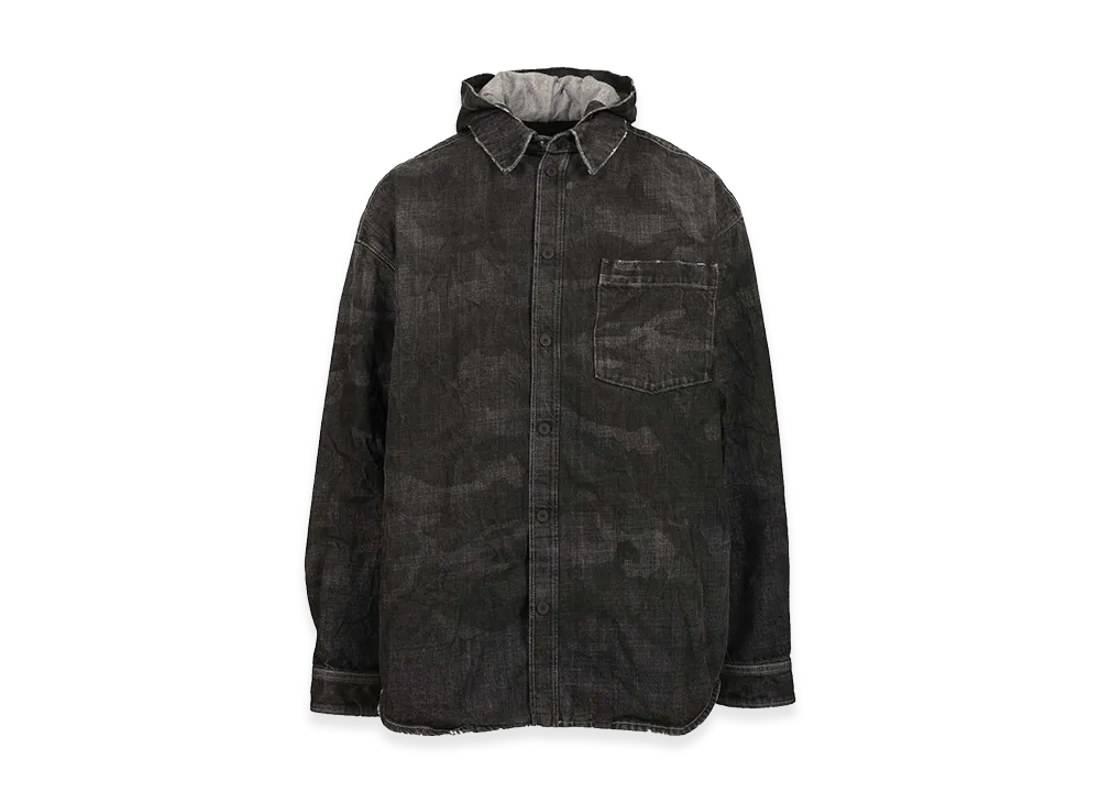 BALENCIAGA Denim Parka With Hood "Black"