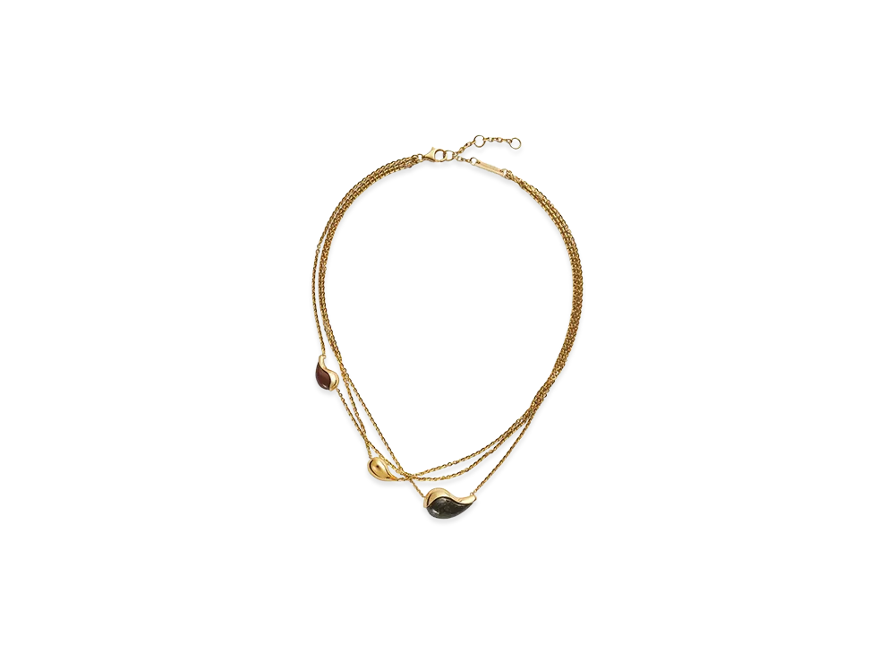 Bottega Veneta Drop Marble Necklace "Wood/Green Marble"