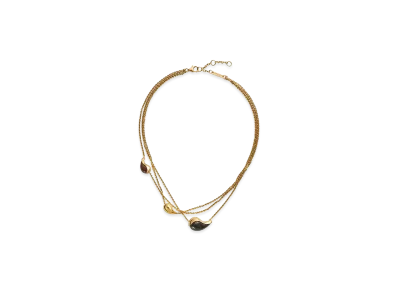 Bottega Veneta Drop Marble Necklace "Wood/Green Marble"