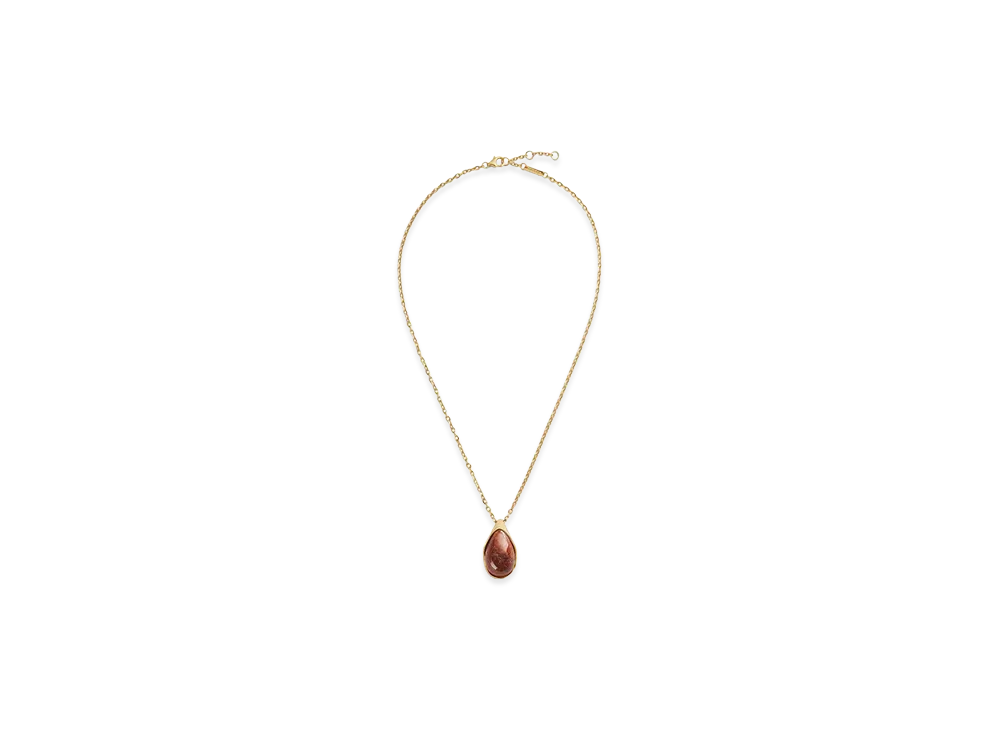 Bottega Veneta Drop Marble Pendant Necklace "Red Marble"
