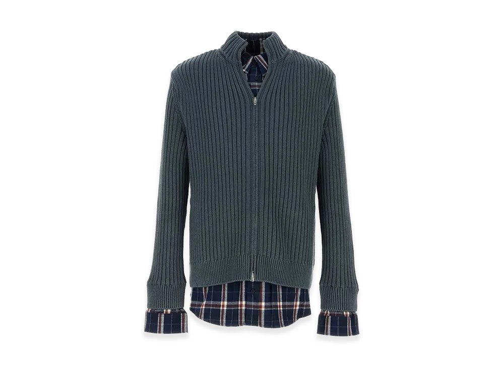 BALENCIAGA Petrol Blue Cotton Cardigan "Green"