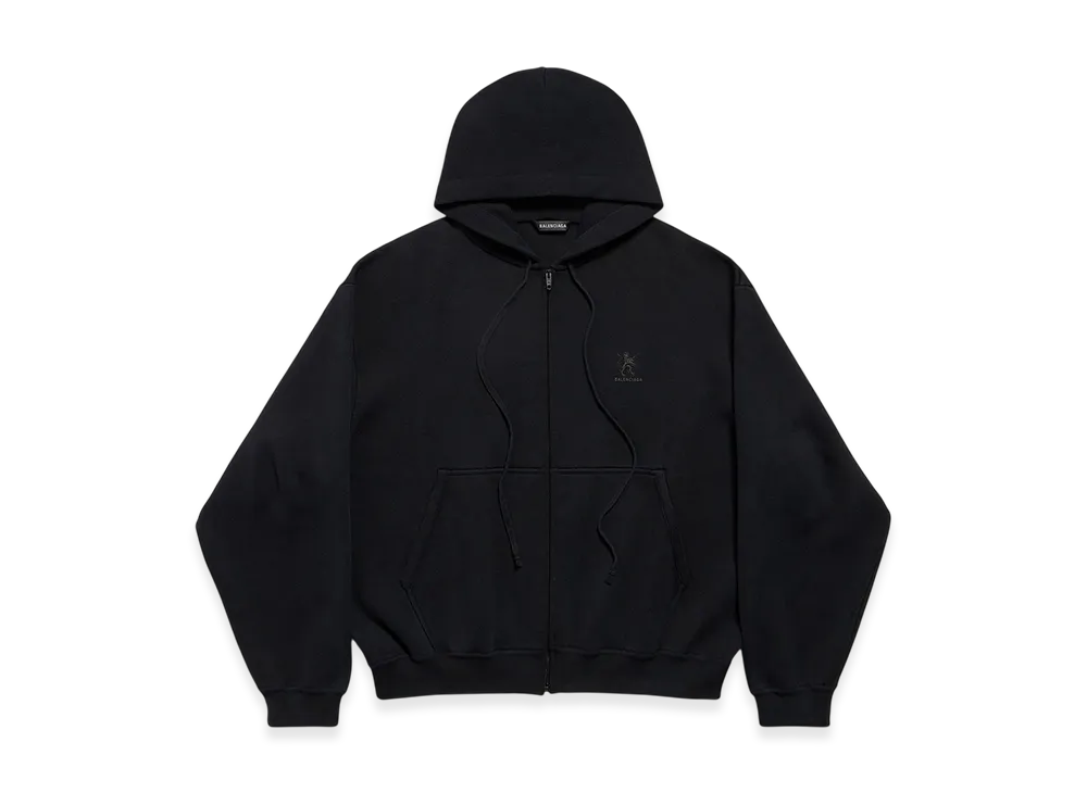 BALENCIAGA Lion Zip-Up Hoodie "Black"
