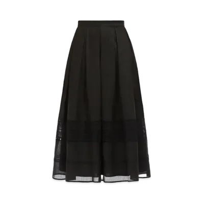 Max Mara Pat Ramie Circle Skirt "Black"